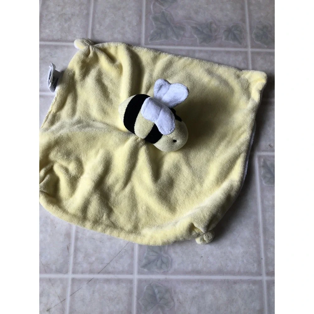 BURT'S BEES YELLOW‎ BEE SECURITY BLANKET LOVEY Scrunchy Wings